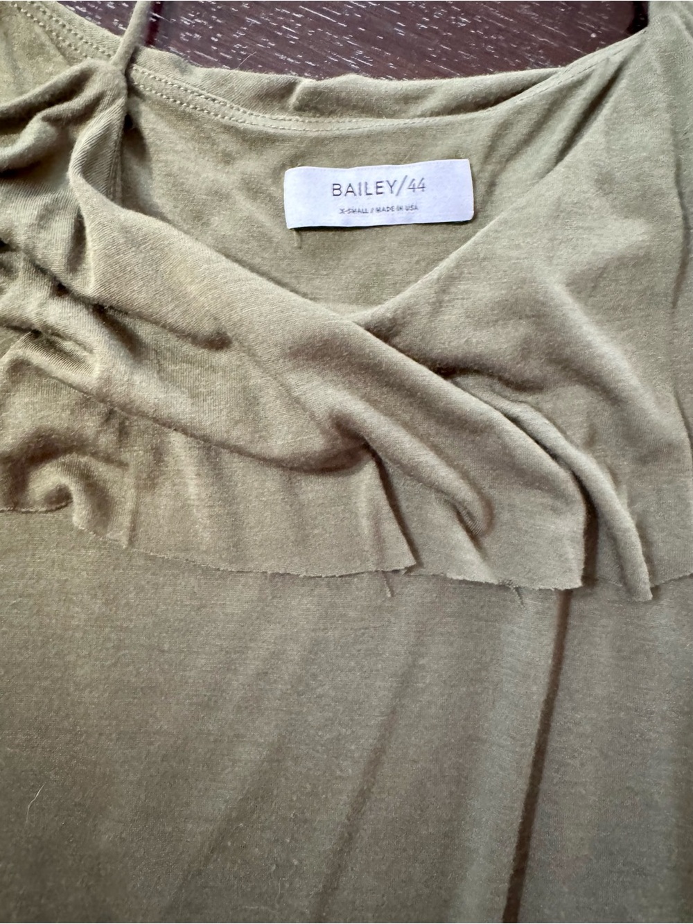 Bailey 44 Olive Ruffle Cold-Shoulder Top - Picture 6 of 11